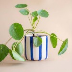 Cache céramique bleu/blanc 9cm en dolomite | Hashtag Déco