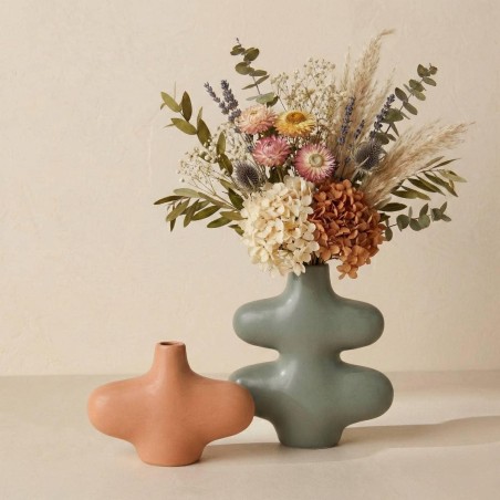 Duo de vases organiques marron et vert | Hashtag Déco