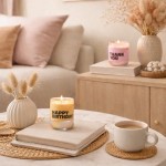 Bougie parfumée jaune en verre | Hashtag Déco