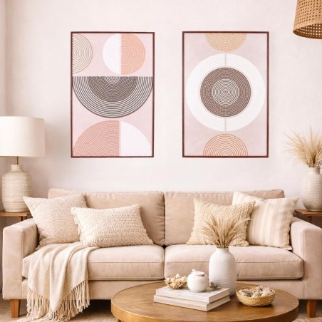 Toile géométrique marron en canvas 60x90 cm | Hashtag Déco