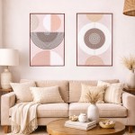 Set de 2 toiles géométriques marron en canvas 60x90 cm | Hashtag Déco