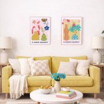 Image encadrée fleurs brodées colorée 45x60 | Hashtag Déco