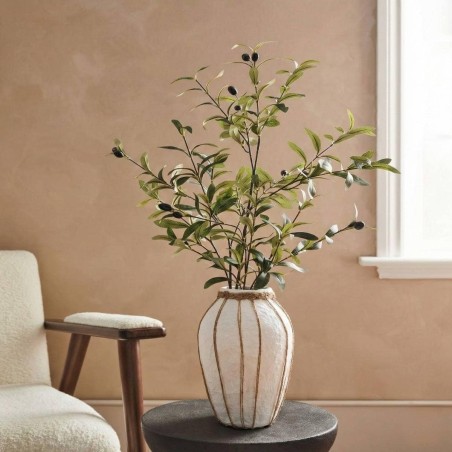 Vase papier maché blanc marron 34cm | Hashtag Déco