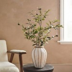 Vase papier maché blanc marron 34cm | Hashtag Déco