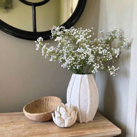 Vase papier mâché blanc 40cm, moderne et éco | Hashtag Déco