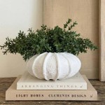 Vase boule blanc en papier maché 37cm | Hashtag Déco