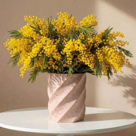 Vase twist travertin beige h15cm élégant | Hashtag Déco