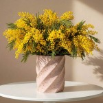 Vase twist travertin beige h15cm élégant | Hashtag Déco