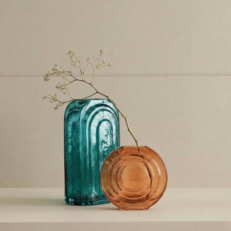 Vase verre vintage géométrique h28cm | Hashtag Déco