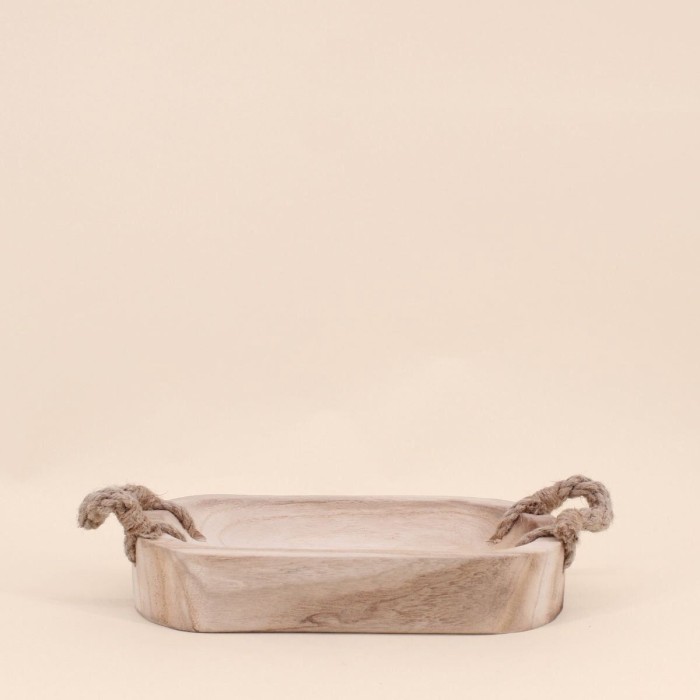 Plateau décoratif en bois naturel 31x17cm | Hashtag Déco