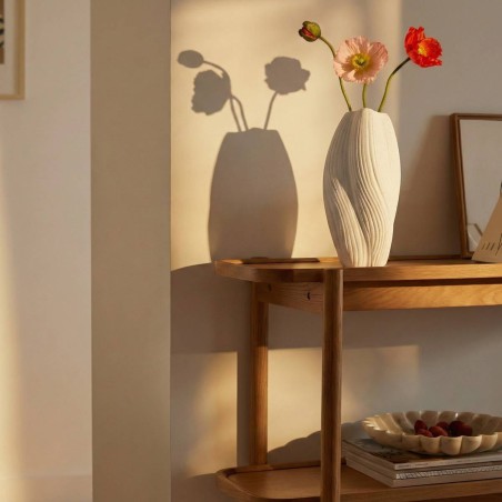 Vase twist porcelaine blanche 36cm élégant | Hashtag Déco