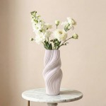 Vase twist céramique blanche 3D 39cm | Hashtag Déco