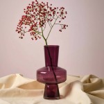 Vase géométrique prune en verre opaque | Hashtag Déco