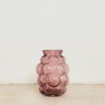 Vase bulles en verre rose fait main 21cm | Hashtag Déco