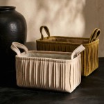 Set de 2 paniers en velours plissé