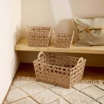 Panier tressé naturel 35x35cm en osier beige | Hashtag Déco