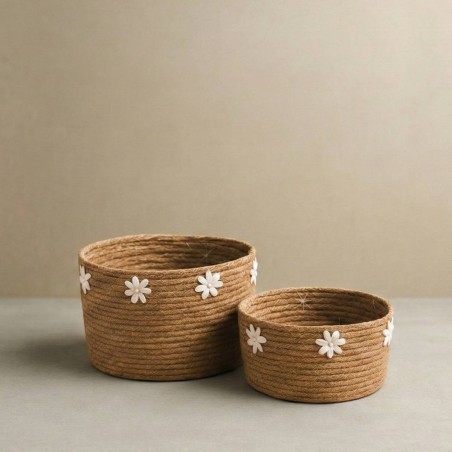 Panier fibres naturelles coquillages 27cm | Hashtag Déco