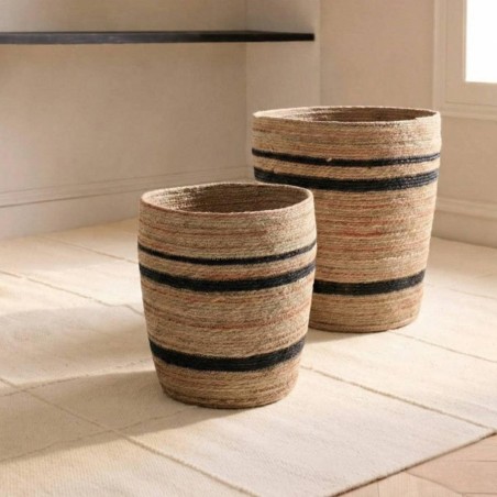 Panier haut fibres naturelles beige 40x51cm | Hashtag Déco