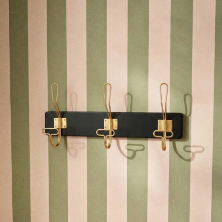 Patère métal noir doré 40x18cm élégante | Hashtag Déco