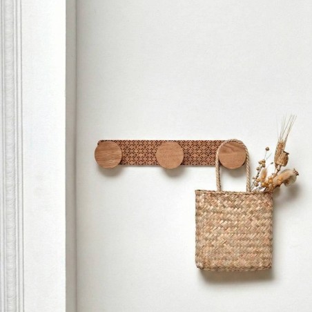 Patère bois motifs noirs, MDF, chic et pratique | Hashtag Déco