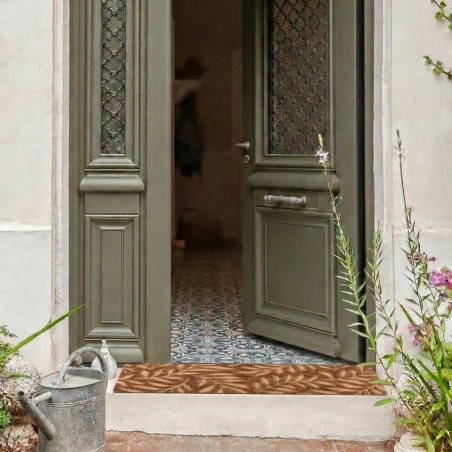 Paillasson coco marron feuillage 25x75cm | Hashtag Déco