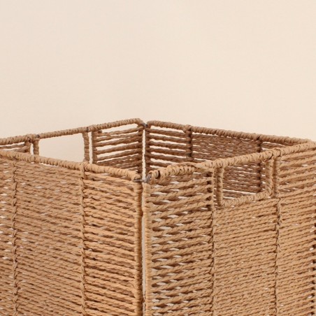 Cube de rangement pliable corde beige 31cm | Hashtag Déco