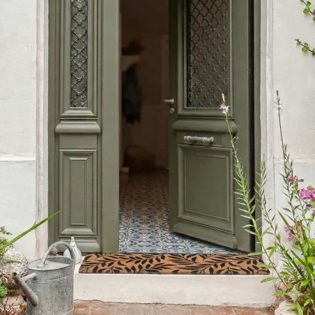 Paillasson coco marron motifs feuillages | Hashtag Déco