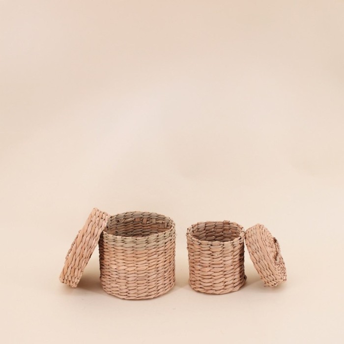 Lot de 2 paniers jacinthe d'eau naturel | Hashtag Déco