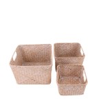 Lot de 3 paniers fibre naturelle beige | Hashtag Déco