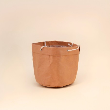 Cache-pot panier suspendu en osier blanc | Hashtag Déco