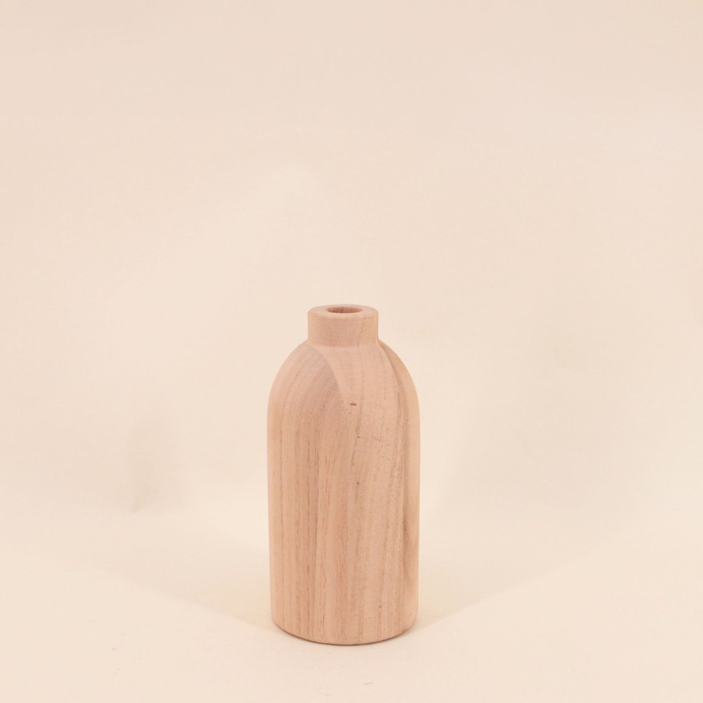 Vase rond en bois naturel 19cm | Hashtag Déco