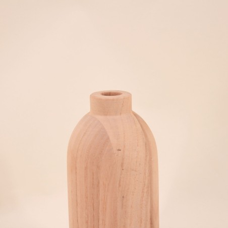 Vase rond en bois naturel 19cm | Hashtag Déco