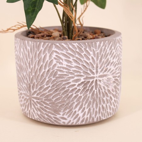 Plante artificielle pot ciment gris 28x14cm | Hashtag Déco