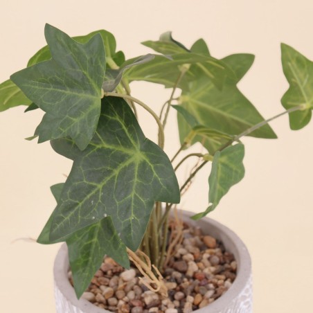 Plante artificielle pot ciment gris 28x14cm | Hashtag Déco