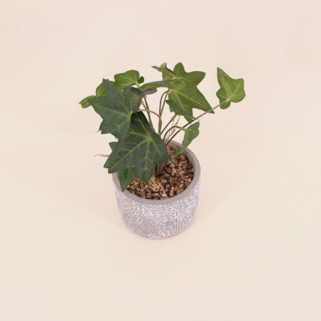 Plante artificielle pot ciment gris 28x14cm | Hashtag Déco