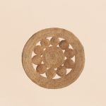 Tapis en jute rond fleur 100cm naturel | Hashtag Déco