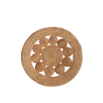 Tapis en jute rond fleur 100cm naturel | Hashtag Déco