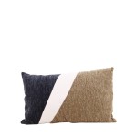 Coussin jacquard rayé vert beige bleu 30x50cm | Hashtag Déco