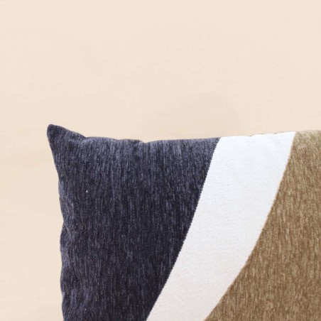 Coussin jacquard rayé vert beige bleu 30x50cm | Hashtag Déco