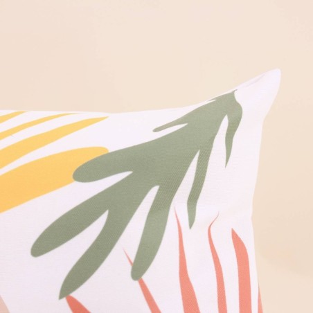 Coussin lin déperlant fleurs coloré 40x40cm | Hashtag Déco