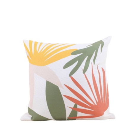 Coussin lin déperlant fleurs coloré 40x40cm | Hashtag Déco