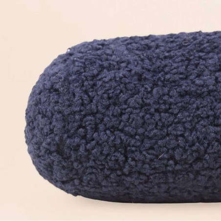 Coussin polochon bouclette bleu 16x38cm | Hashtag Déco