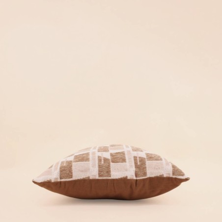 Coussin géométrique velours jacquard 40x40cm | Hashtag Déco
