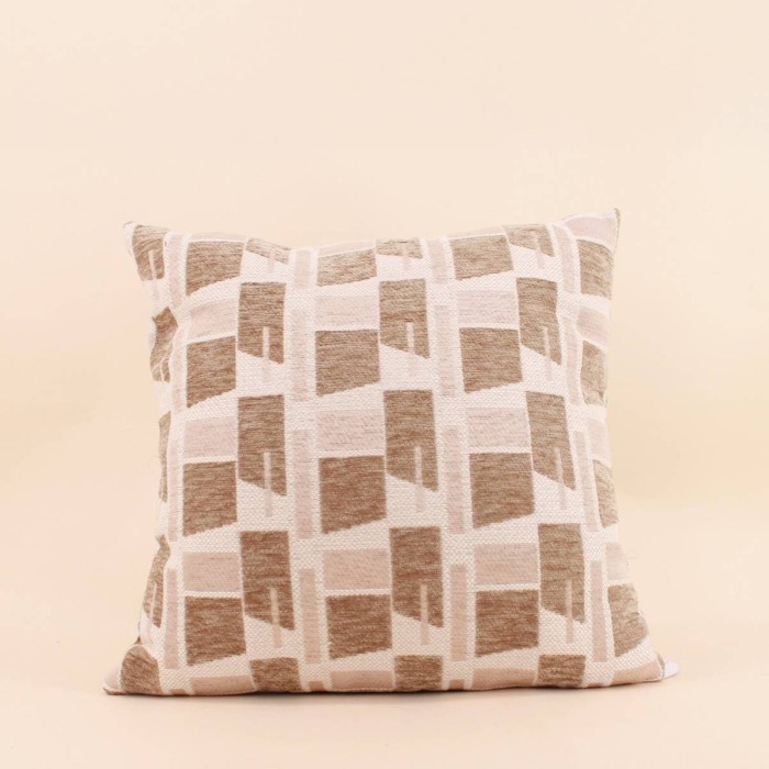 Coussin géométrique velours jacquard 40x40cm | Hashtag Déco