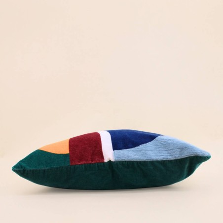 Coussin velours coton multicolore 30x50cm | Hashtag Déco