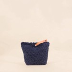 Cale porte bleu moutonnée lanière cuir | Hashtag Déco