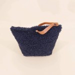 Cale porte bleu moutonnée lanière cuir | Hashtag Déco