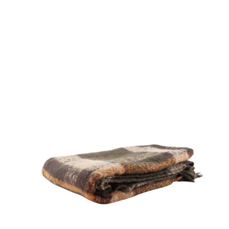 Plaid écossais vert et moutarde en coton | Hashtag Déco