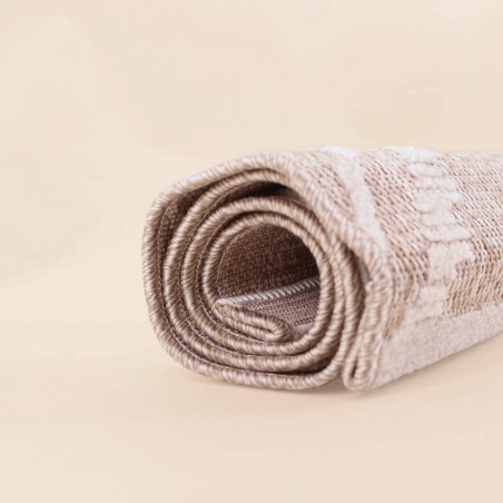 Tapis descente de lit en coton beige 110x60cm | Hashtag Déco