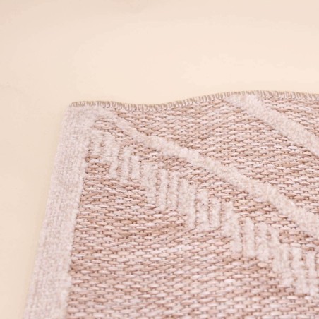 Tapis descente de lit en coton beige 110x60cm | Hashtag Déco